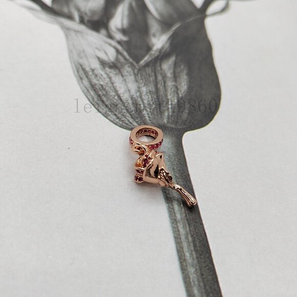 Pandora Rose Flower Dangle Charm - Picture 6 of 6